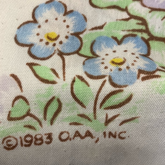 vtg CABBAGE PATCH Kids sz Twin Flat Sheet Poly Cotton Dolls 1983 Pastel Colors - Picture 5 of 7